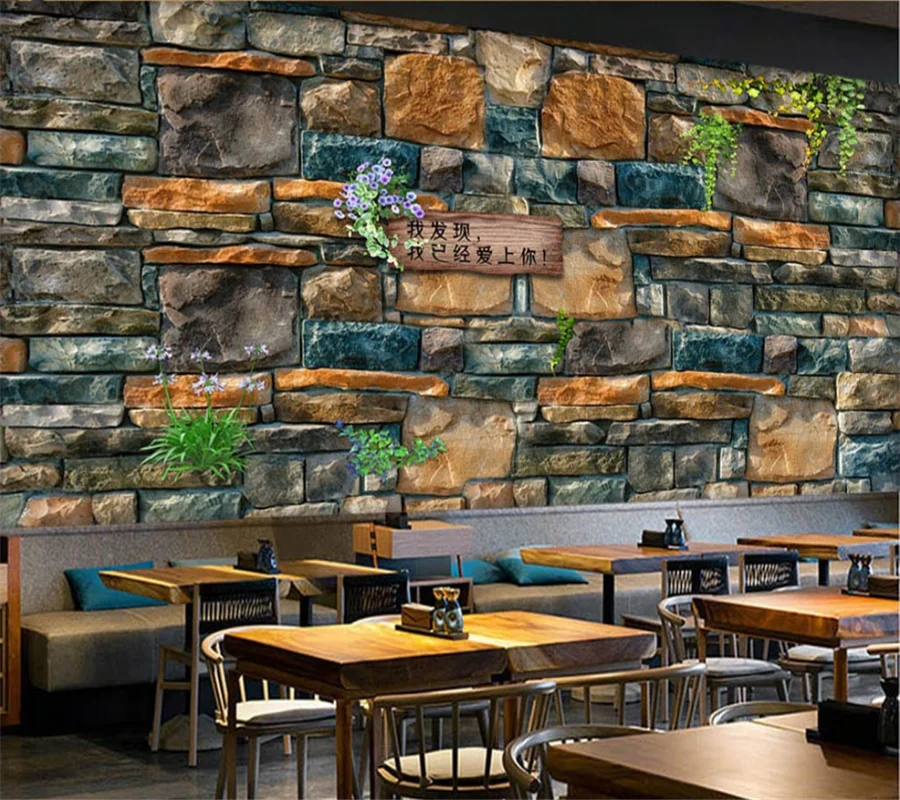 Обои beibehang на заказ 3d фрески Европейская и американская мода каменная стена