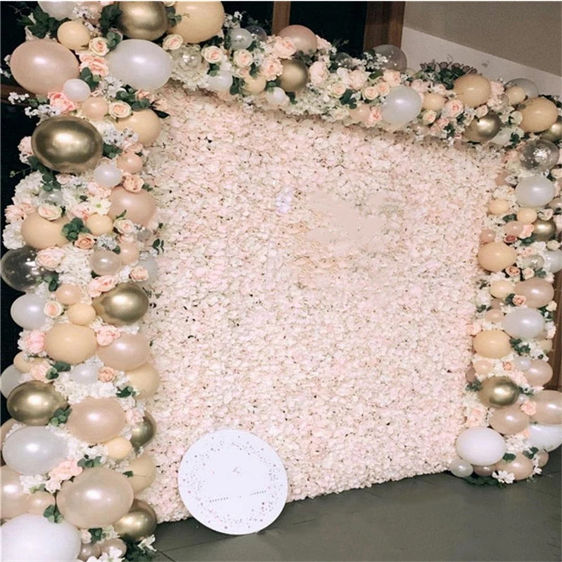 

60x40cm Artificial Flowers DIY Wedding Decoration Flower Wall Panels White Silk Rose Flower Romantic Wedding Backdrop Decor