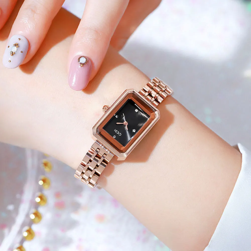 Designer Watch for Women Luxury Brand Square Fashion Stainless Steel Strap Waterproof Female Quartz Wrist Watch Business