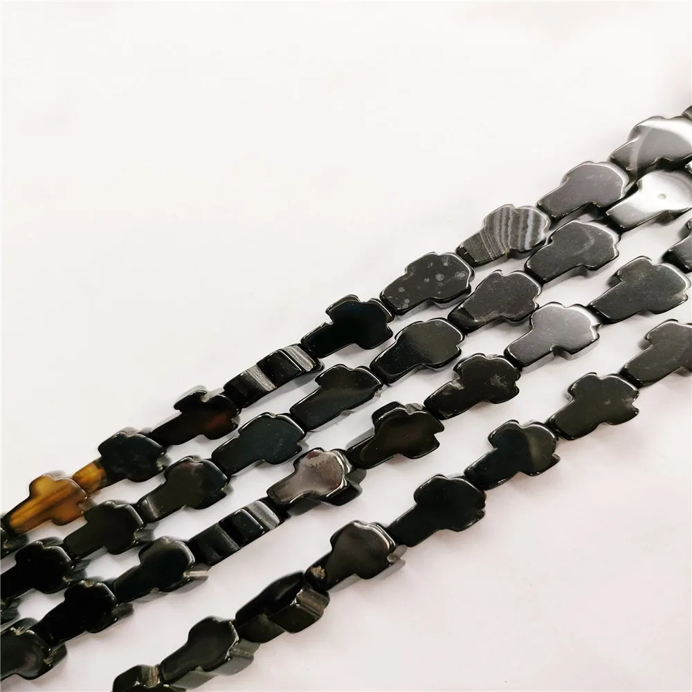 

1 Strand 33Pcs 8x12x4mm Black Agate Cross Loose Beads For DIY Jewelry Necklace Making Accessories 15.5Inch