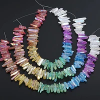 approx 63pcsstrandgradient color natural quartz crystal graduated stick point loose spacer beads jewelry for pendant making