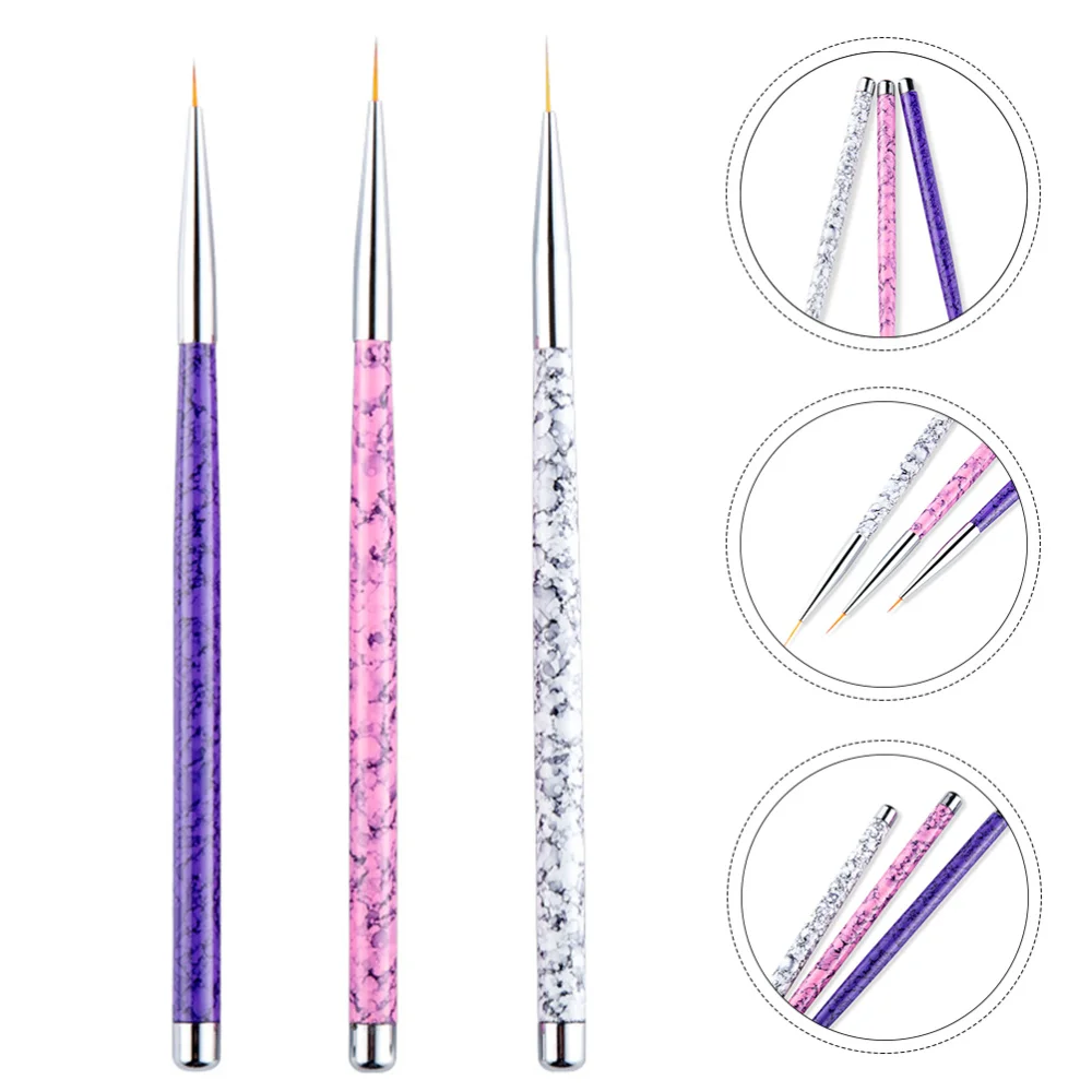 

3pcs Nail Art Liner Brushes Nail Liner Pen Miniature Painting Brush UV Pen