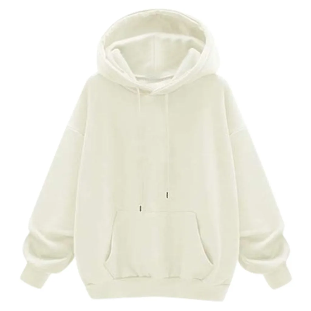 Женский свитер с длинными рукавами SAGACE Однотонный капюшоном и бархатом