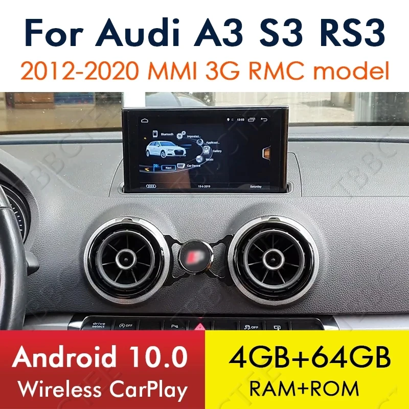

Android 10.0 8 Cores 4+64G For Audi A3 8V 2012~2020 MMi 2G 3G RMC Car Multimedia GPS Navi Player Radio Stereo WiFi