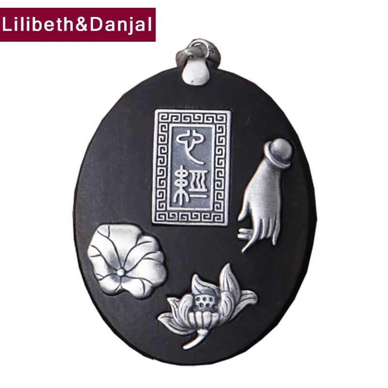 

Женское и мужское ожерелье из серебра 925 пробы, с подвеской из сандалового дерева