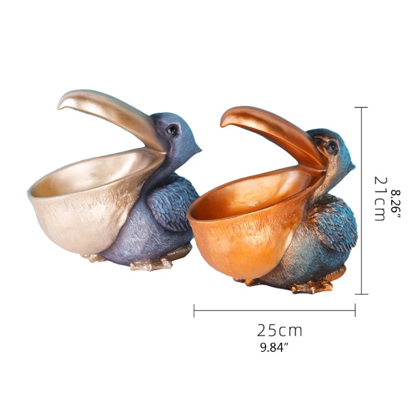 creative resin pelican statue toucan figurine key holder cell phone storage ornament for home office decor free global shipping