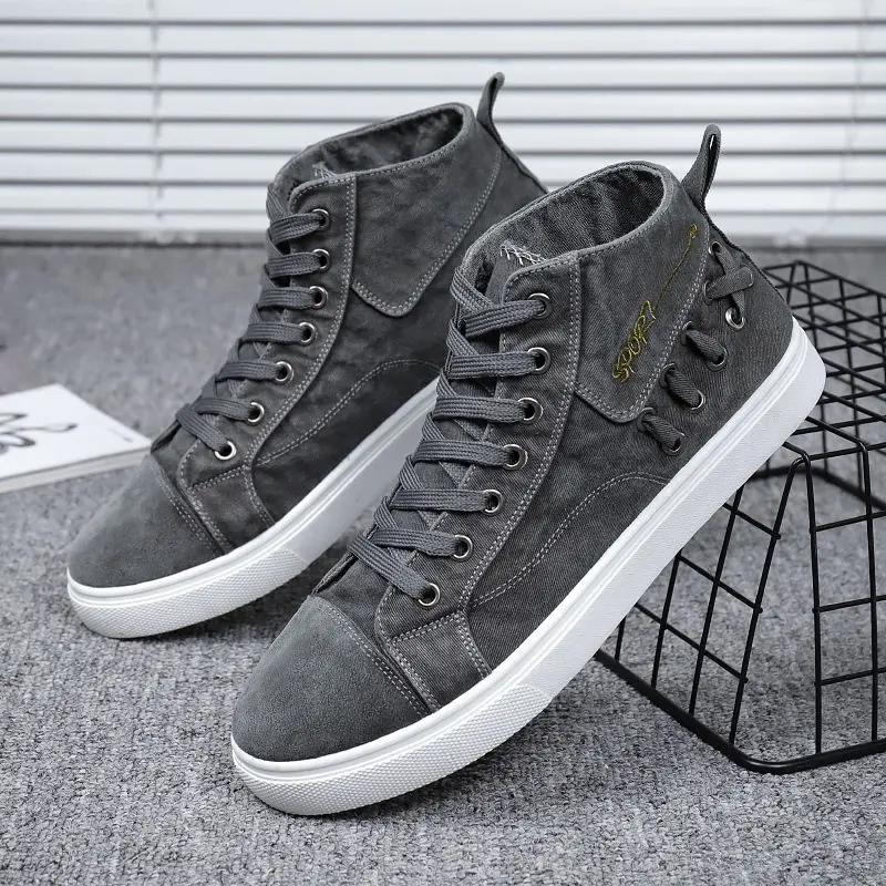 Designer Cross Tied Casual Canvas Shoes Men High Top Sneakers College Students Boys Tenis Sport Male Rubber |