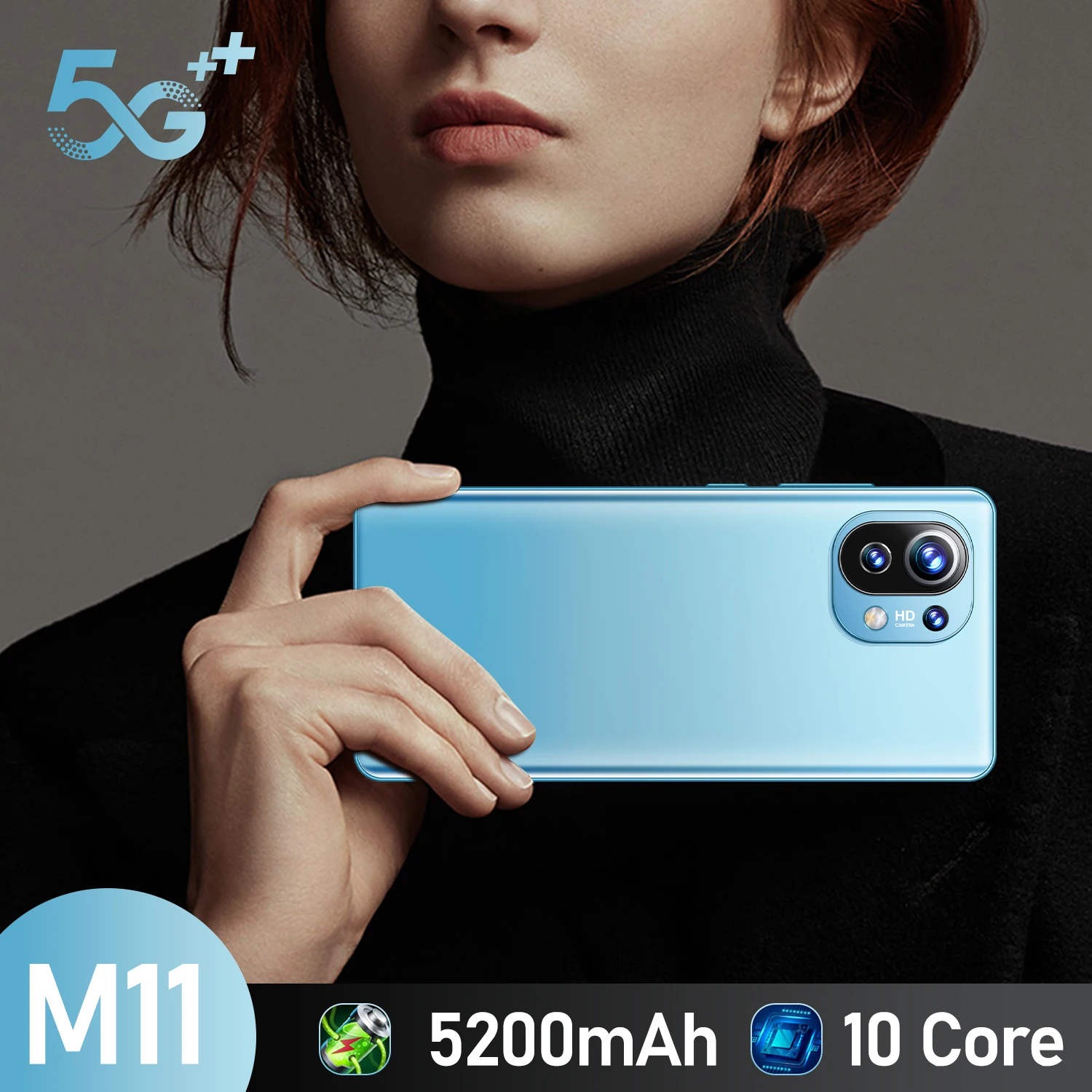 

New Arrival M11 6.1 Inch Smart Phone 32 Million HD Camera 5200mAh 10 Core 8+256GB Dual SIM Fingerprint Face Unlock 5G Cellphone