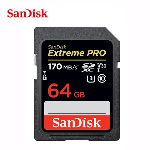 Карта памяти SanDisk Extreme Pro SDHC/SDXC, SD-карта, 512 ГБ, 256 ГБ, 128 ГБ, 64 ГБ, 32 ГБ, класс 10, U1, U3, 4K, 16 ГБ, флэш-карта памяти для камеры