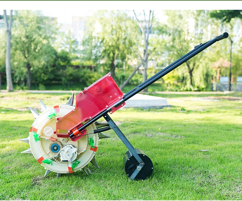 Double box hand push wheel type peanut soybean corn vegetable precision fertiliser seeder seeding machine fertilization planter | Дом и сад