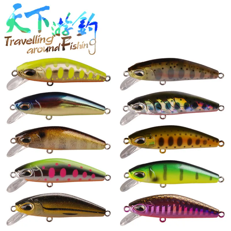 TAF Minnow приманки 50 мм 6 1 г 3D приманка для рыбалки с глазками Китай Leurre Souple ИСОГД