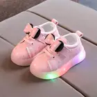 Детские светящиеся кроссовки, обувь со светодиодами для девочек, обувь для начинающих ходить детей, розовые туфли принцессы, Детские светящиеся кроссовки с подсветкой