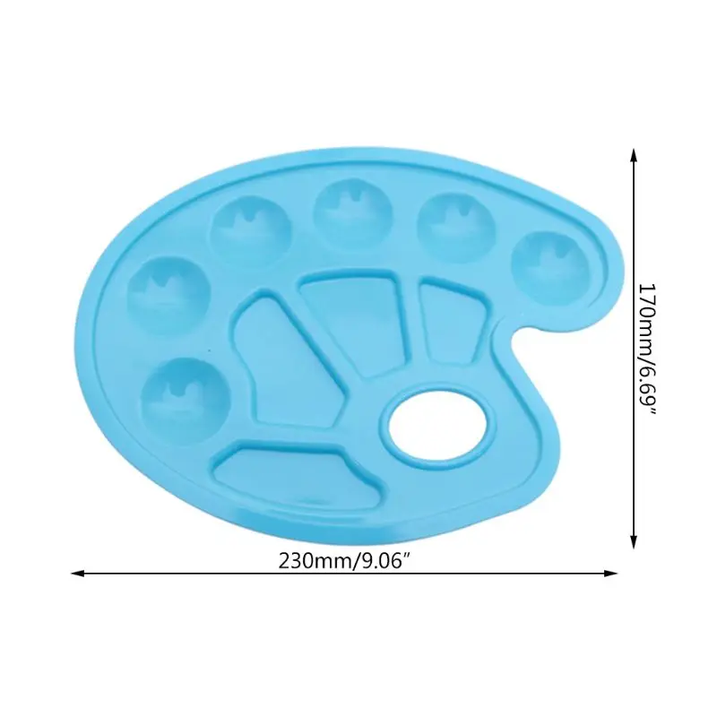 

4Pcs Plastic Painting Tray Artist Paint Palette Portable with Thumb Hole 10 Well