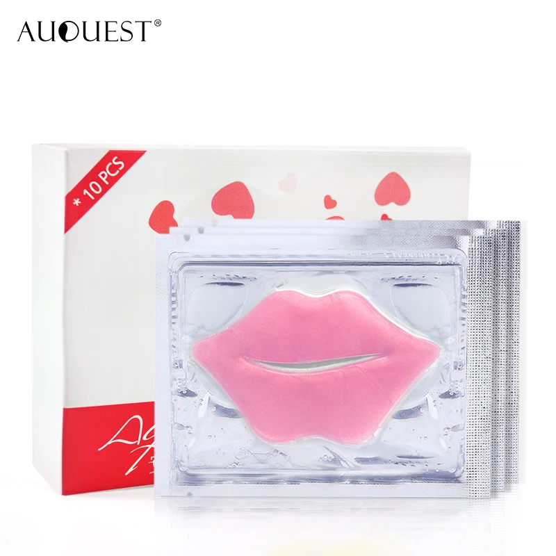 

AUQUEST 10pcs Lip Mask Pink Collagen Hydrogel Patches Moisturizing Lip Plumper Dry Skin Repair Hydrated Skin Essence Treatment