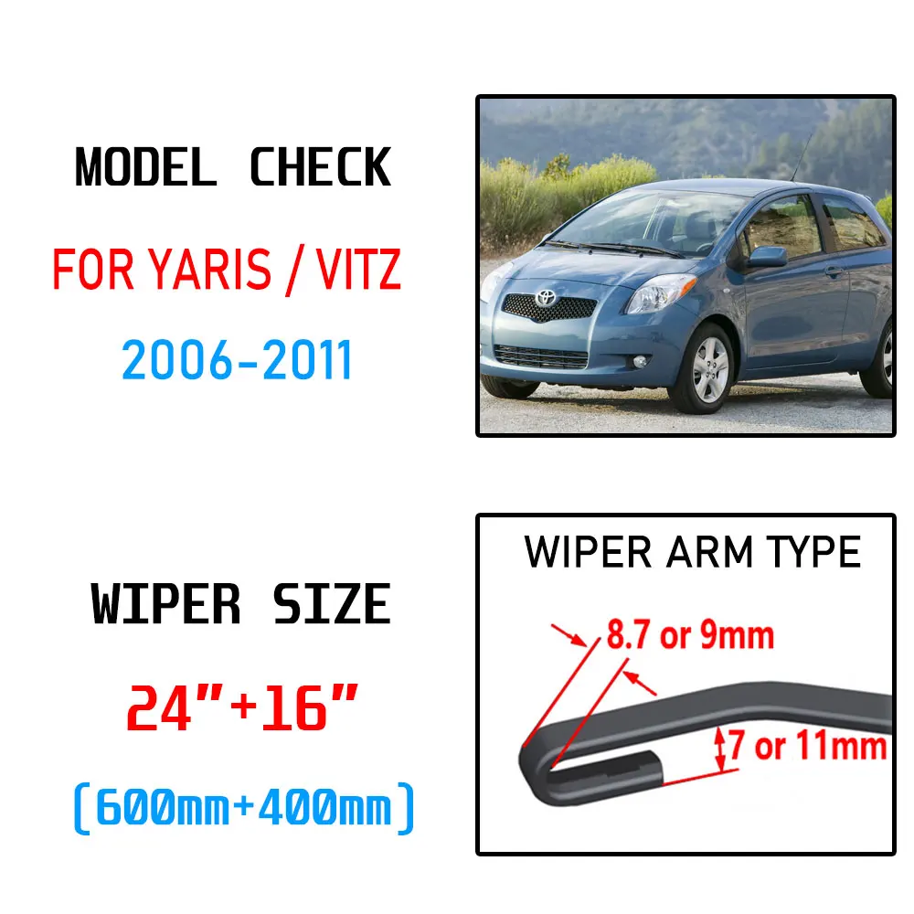Щетка стеклоочистителя для Toyota Yaris Vitz XP90 MK2 2006 2007 2008 2009 2010 2011 | Автомобили и