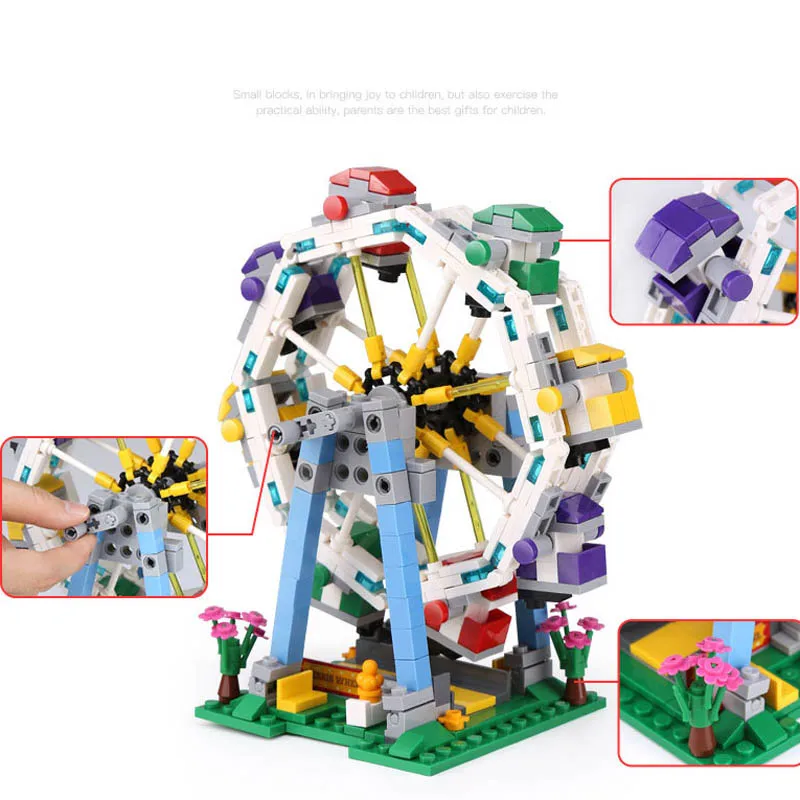 Создатель аттракционов Парк мини колесо обозрения moc строительные блоки кирпичи