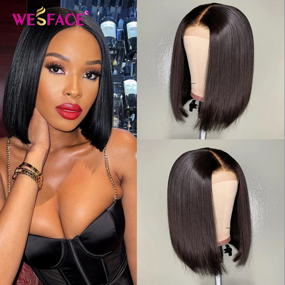 

13X4 Straight Bob Wig Human Hair Wigs for Black Women Pre Plucked Brazilian Remy Hair Transparent Lace Frontal Wigs 250% Density