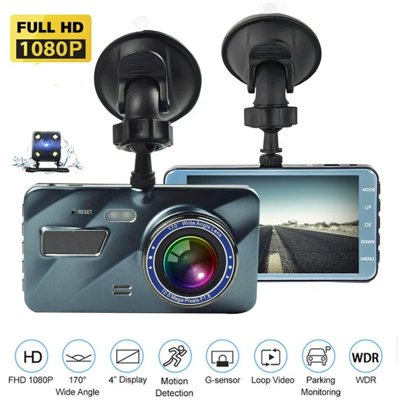 4 0 &quotвидеорегистратор Даш Cam Автомобильная спереди и сзади 1080p IPS Экран 5