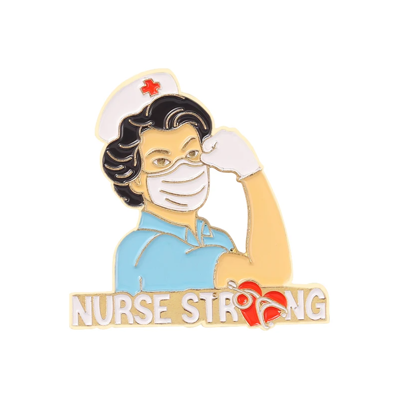 

Medical Nurse Brooches Strong Women Enamel Pins Hospital Figure Badge Bag Jewelry Gifts For Doctors And Nurses
