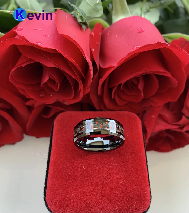 Черный обручальный браслет для женщин и мужчин вольфрамовое кольцо с черной +
