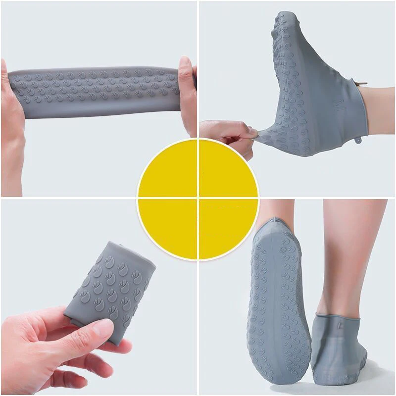 1 пара многоразовые силиконовые галоши Водонепроницаемый на нескользящей