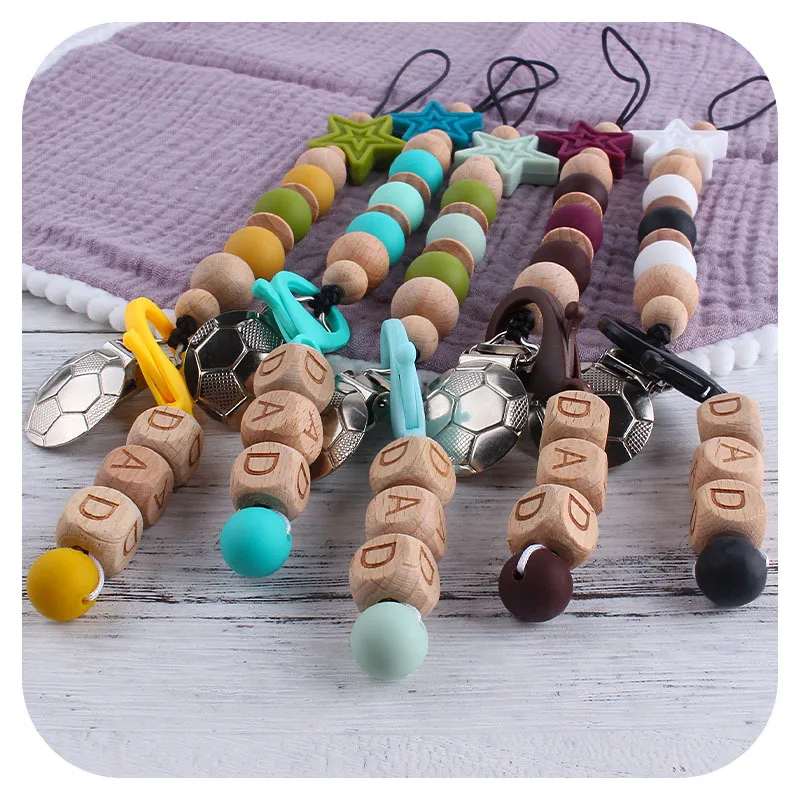 

Baby Pacifier Holder Food Grade Silicone Beads Teether Chain Dummy Bracelet Nipples Pacifier Chain Baby Feeding Soother Holder