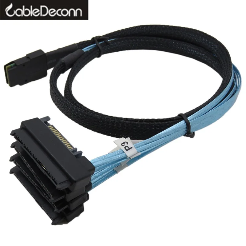 Внутренний кабель sata sas мини 36pin с разъемами на (4) 29pin + 15Pin питанием от SATA для