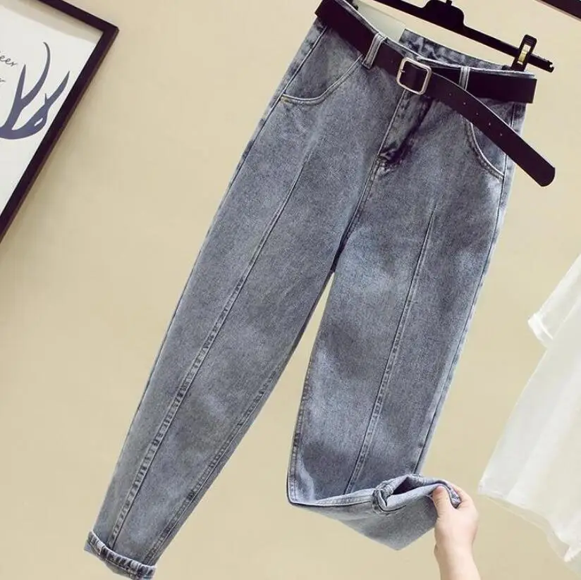 

Джинсы-бойфренды женские, модная уличная одежда с завышенной талией, свободные брюки-султанки из денима, модель r148, весна-осень 5XL