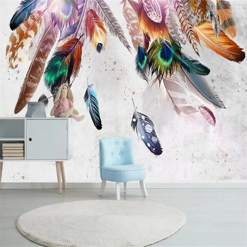 

Milofi custom 3D wallpaper mural modern golden feather living room bedroom background wall decoration wallpaper