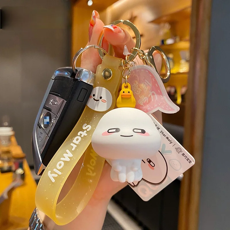 Creative Fashion Doll Anime Keychain    Cartoon Personality Cute Car Keychain     Trendy Charm Lady Bag Mobile Phone Keychain