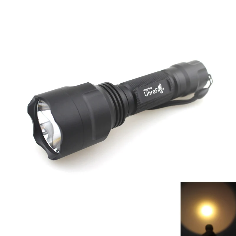 U F C8 1xcree XM L2 3000K 3500K теплый белый 1300lm OP/OP светодиодный фонарик (1x18650)|Фонарики и