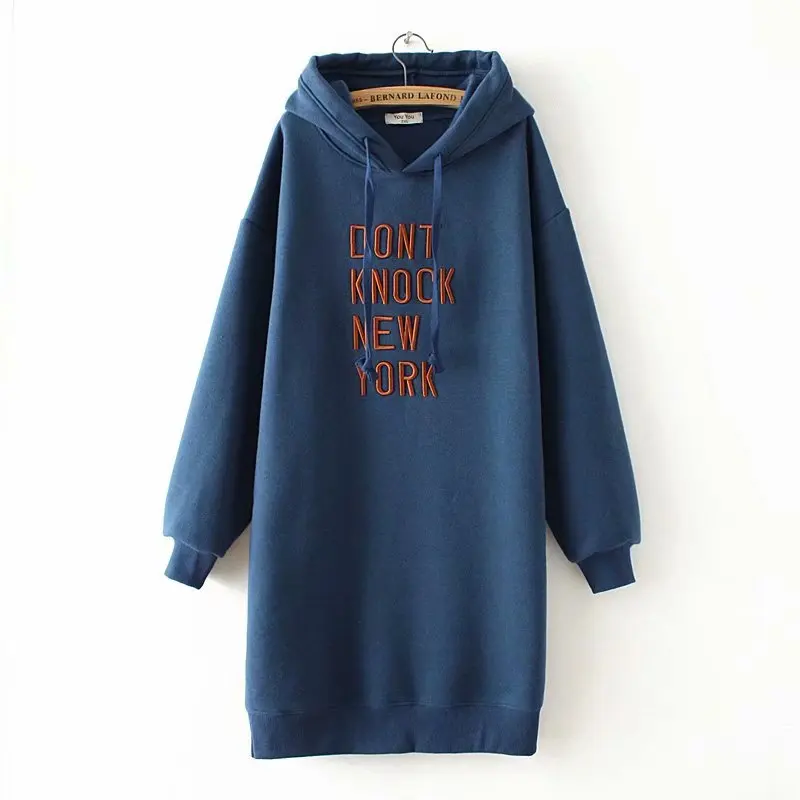 Женские свободные повседневные толстовки с капюшоном бархатные длинным рукавом