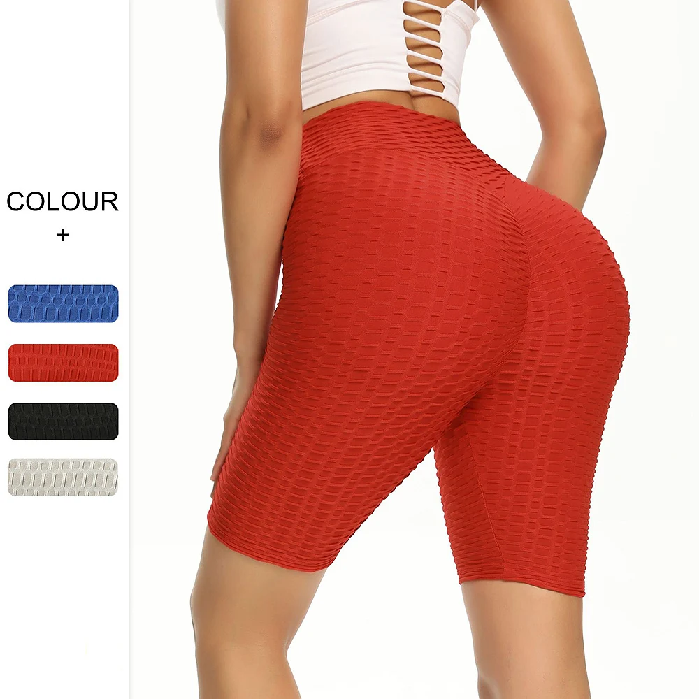 

Women Push Up Leggings High Waist Sport Shorts Female Textured Ruched Butt Short Legging Gym Running Exercise Leggins Mujer