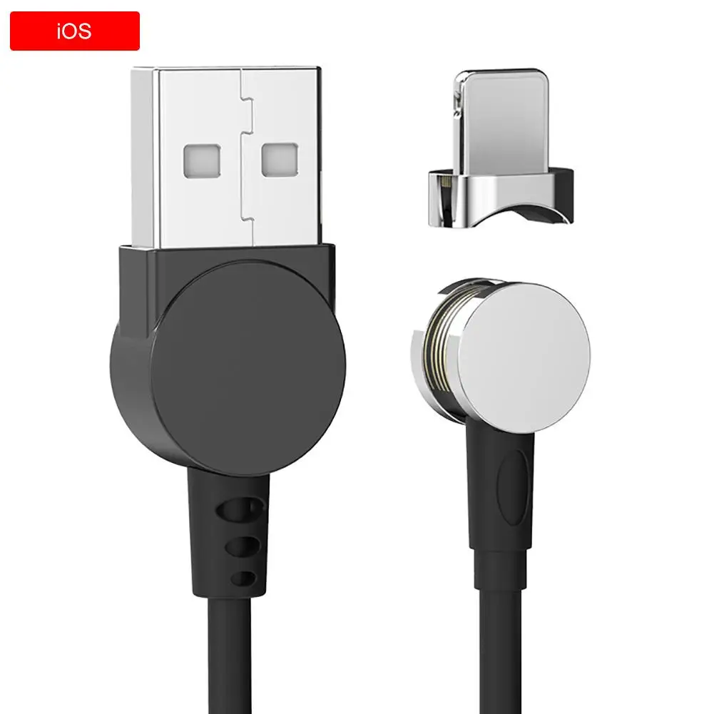 3 в 1 быстрая зарядка Магнитный зарядный кабель Micro USB/type C/IOS универсальное вращающееся зарядное устройство для телефона 180 градусов кабель для передачи данных