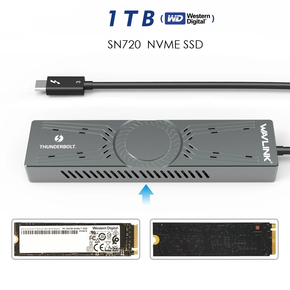 Корпус SSD Thunderbolt 3 к NVMe сертифицированный Intel PCIe M Key внешний жесткий диск