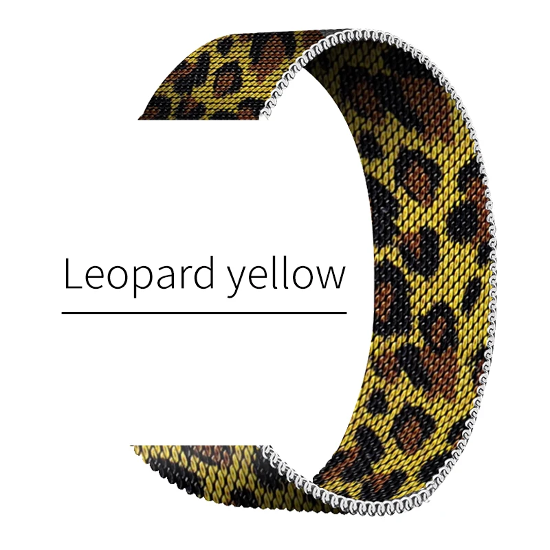 Ремешок для iwatch Leopard желтый 44 40 браслет часов Se 6 5 4 новый металлический наручных