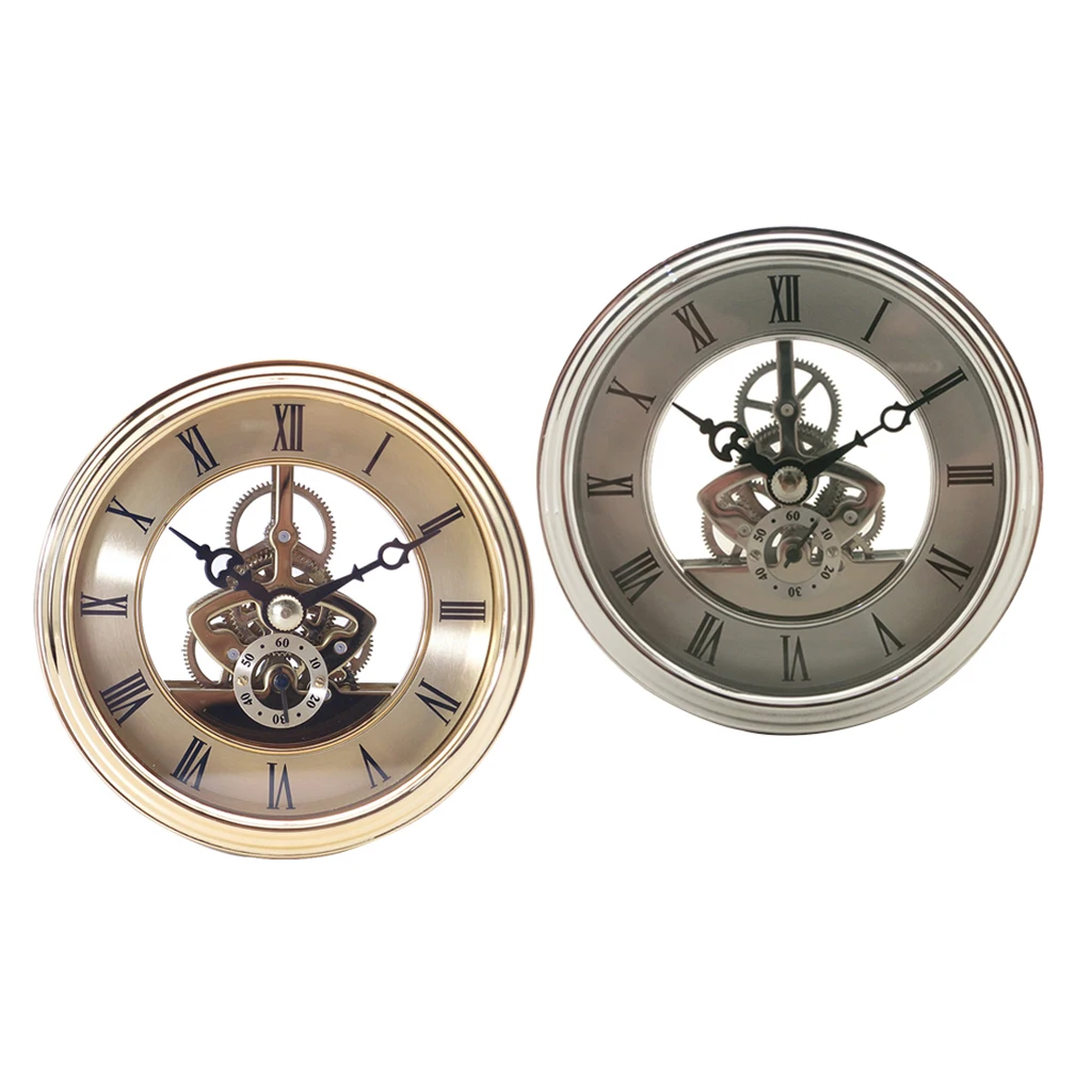 

Prettyia 2pcs Dial Roman Numeral Watch Quartz Clock Insert Movement DIY Part