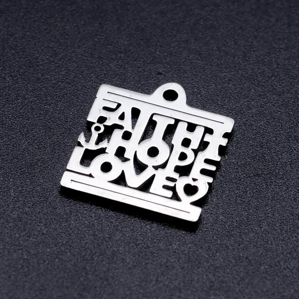 10 шт./лот Faith Hope Love DIY ювелирные изделия шармы оптовая продажа из нержавеющей стали