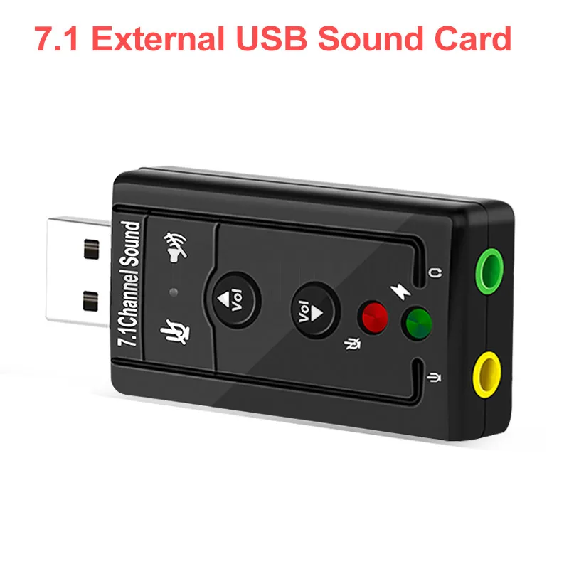 USB аудио адаптер 7 1 внешняя звуковая карта к разъему 3 5 мм наушники Бесплатный