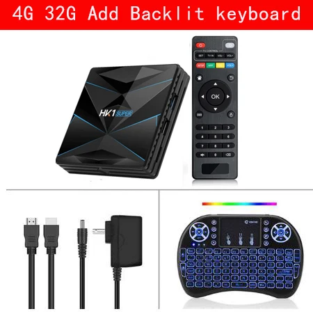 4G 32G Add keyboard HK1 супер Android 9,0 Смарт ТВ приставка RK3318 4 Гб ПЗУ 64 Гб 2,4G/5G Wifi 4K Google Assistant Netflix Youtube медиаплеер PK H96 MAX - Цвет: 4G 32G Add keyboard
