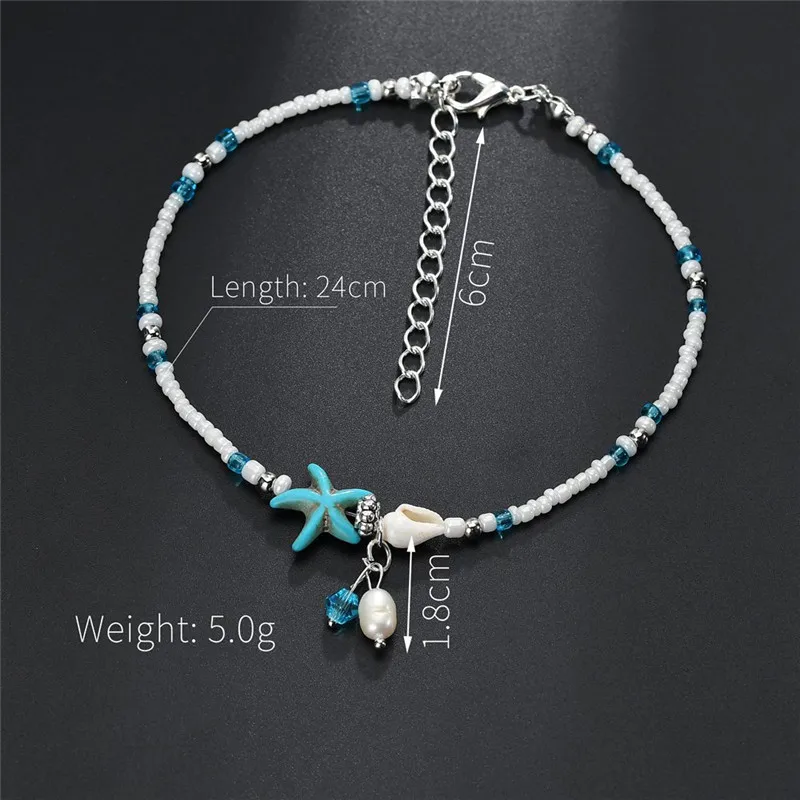 

2020 New Simple Shell Anklets For Women Bohemia Beach Beads Chain Anklet Bracelet Jewelry