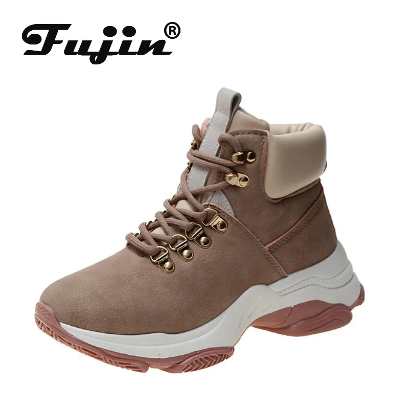 Fujin/зимняя бархатная белая обувь Прямая поставка Женские ботинки на толстой