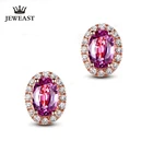 Серьги из серебра 750 пробы с натуральным Сапфиромпорошком, 18 карат