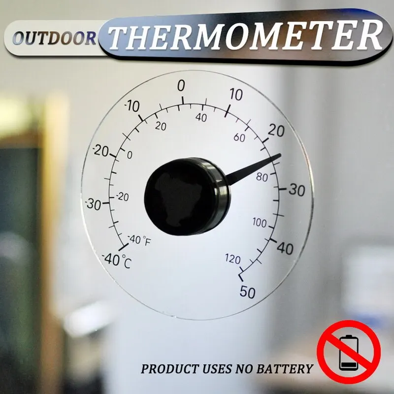 Уличный Оконный термометр по Фаренгейту/градусам Цельсия Круглый самоклеящийся