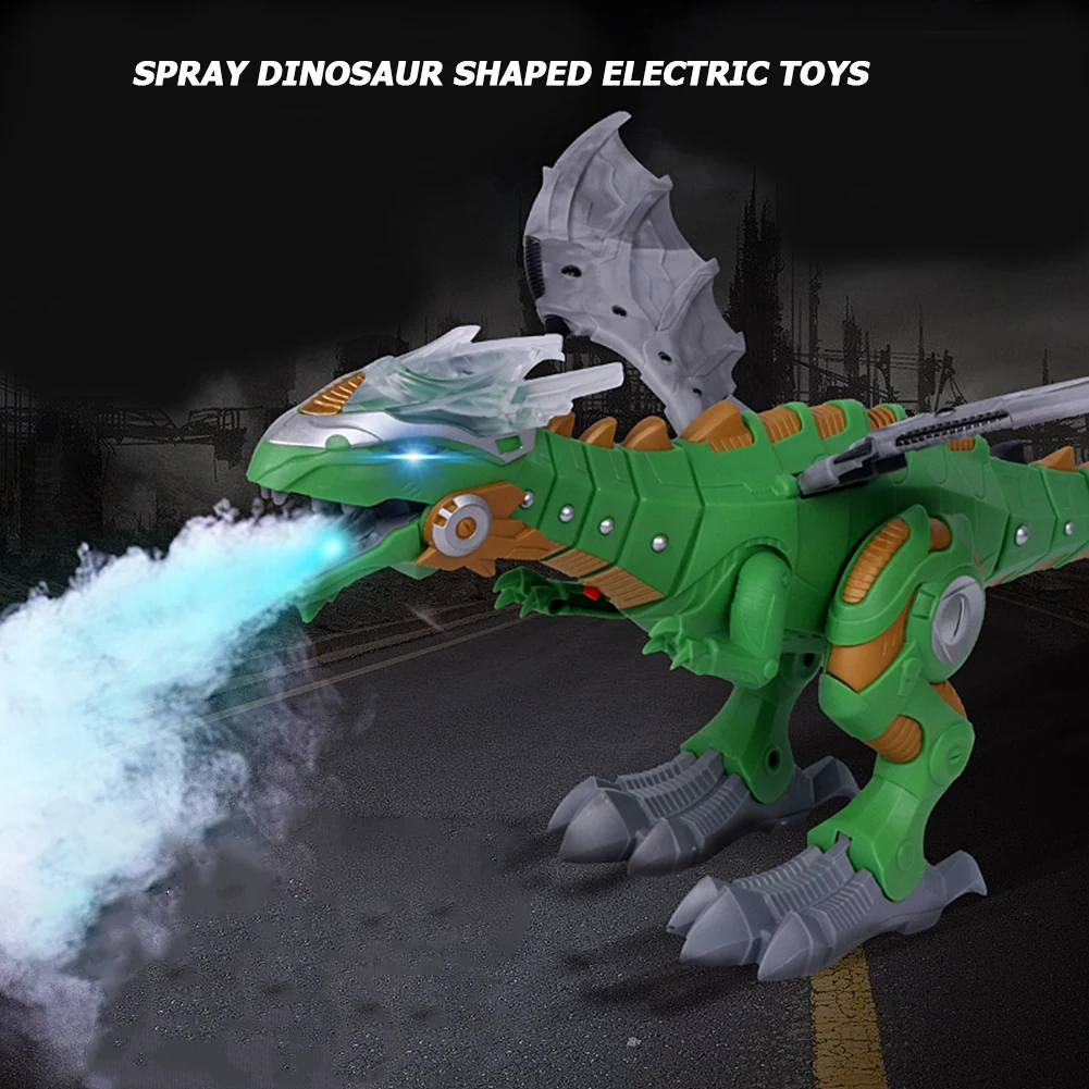 

Electric Walking Spray Dinosaur Robot with Light Sound Mechanical Model Toy