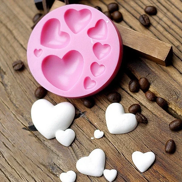 Силиконовая форма для помадки в форме любящего сердца, «сделай сам», цветное милое сердце, шоколадная паста для конфет, инструмент для украш...