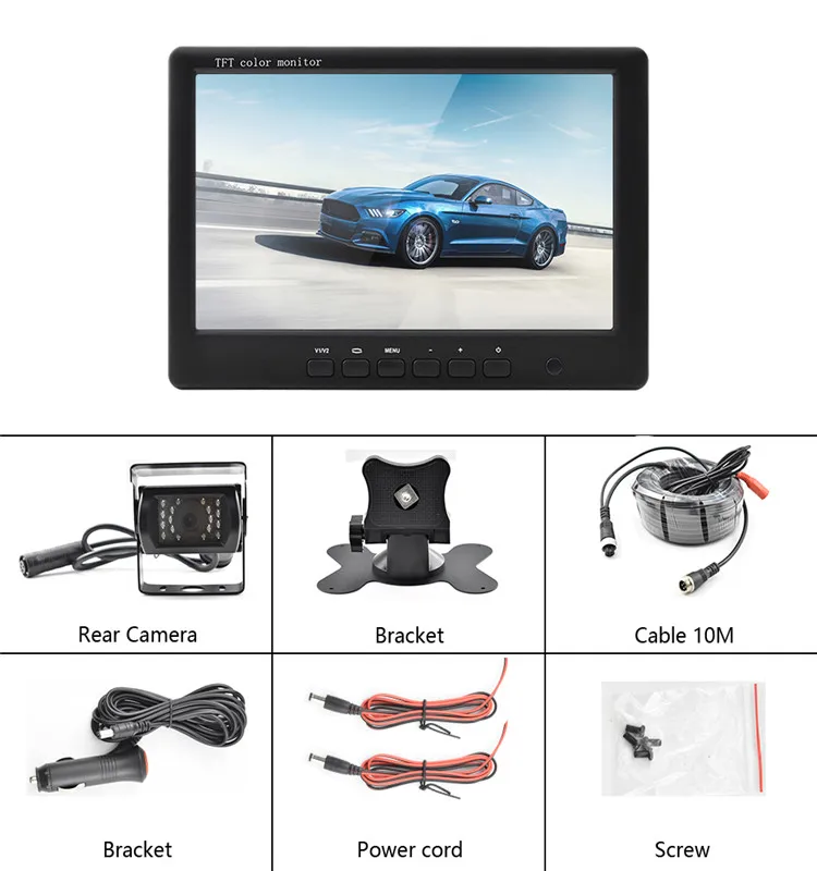 

7 inch Truck Reversing Image 24V Infrared HD with IR-CUT Night Vision Rear View Aviation Plug and Play Video Cable 15m