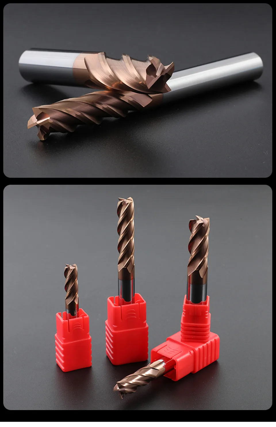 1PC Milling Cutter End Mill HRC55 4 Flute Metal Cutter 1mm 2mm 3mm 4mm 6mm 8mm 10mm 12mm Endmills Alloy Carbide Milling Tools