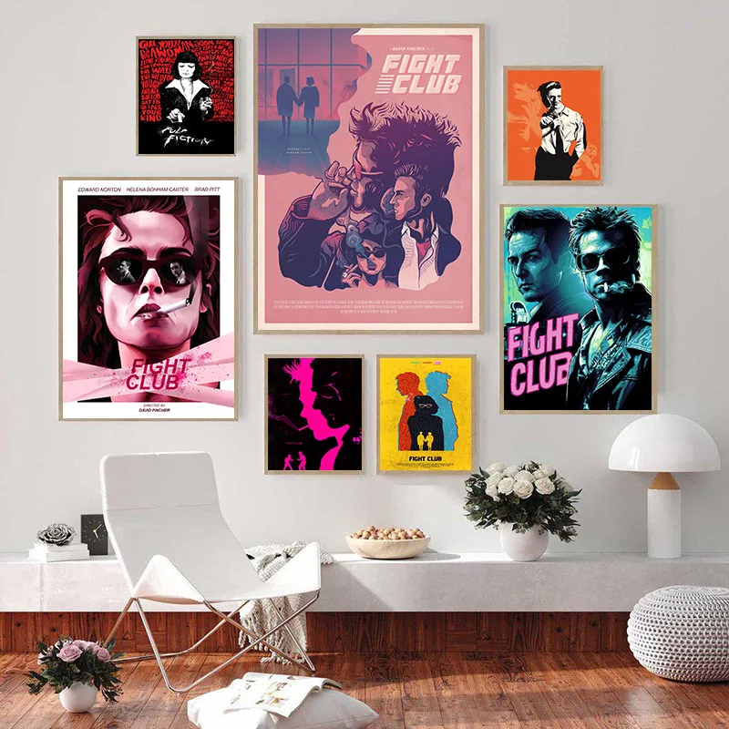 Бойцовский клуб постер кино бумажные плакаты с белым покрытием живопись