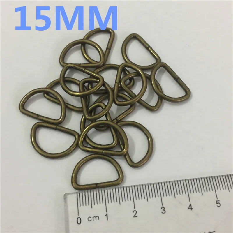 50 шт. 15 мм Античное бронзовое кольцо D Dee регулируемые пряжки металлические